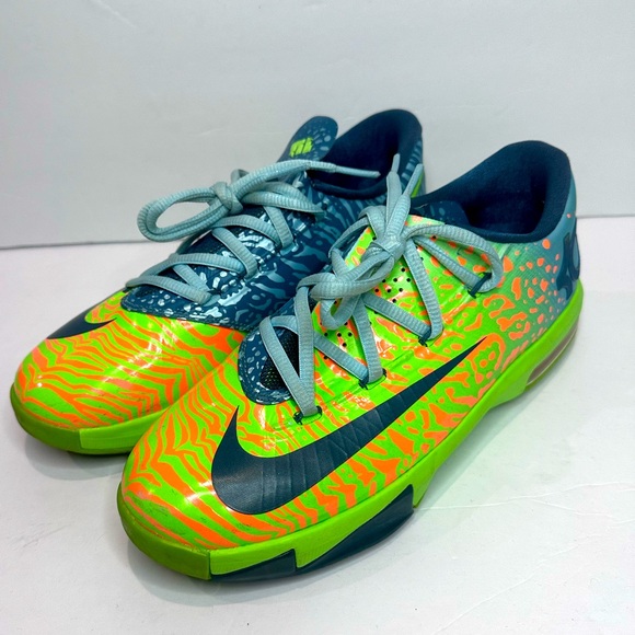 Nike KD Kids' Neon Green and Blue Athletic Shoes